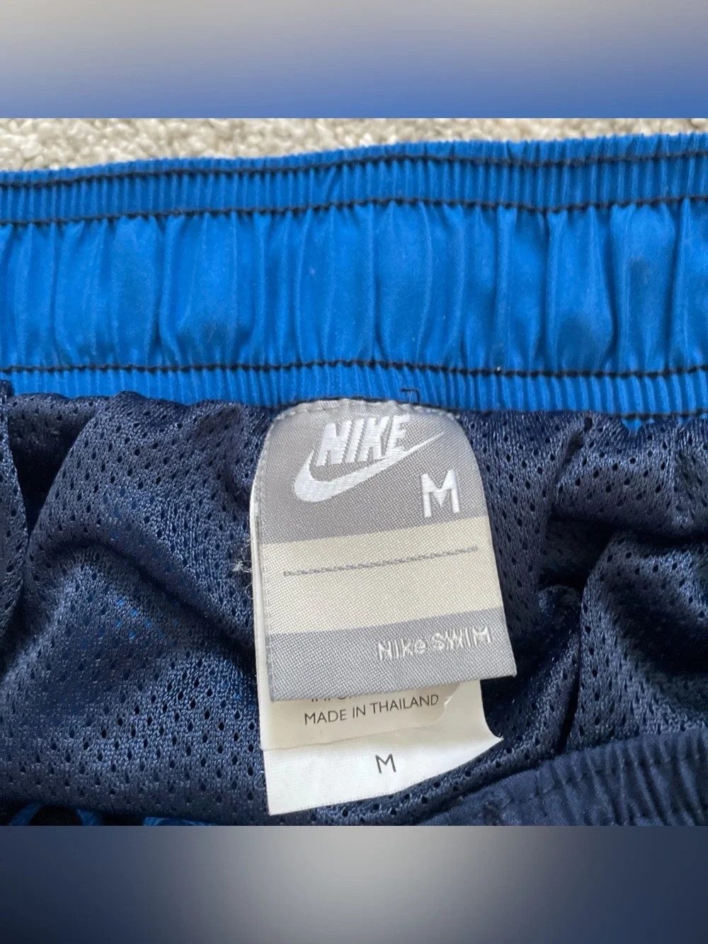 Nike Color Surge Stretch Swim Trunks Athletic Swimwear Blue Men’s Size Medium